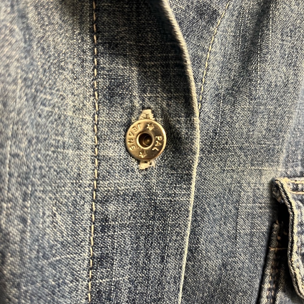 Vintage Denim Shirt Small/Medium 3/4 sleeve - Picture 4 of 9